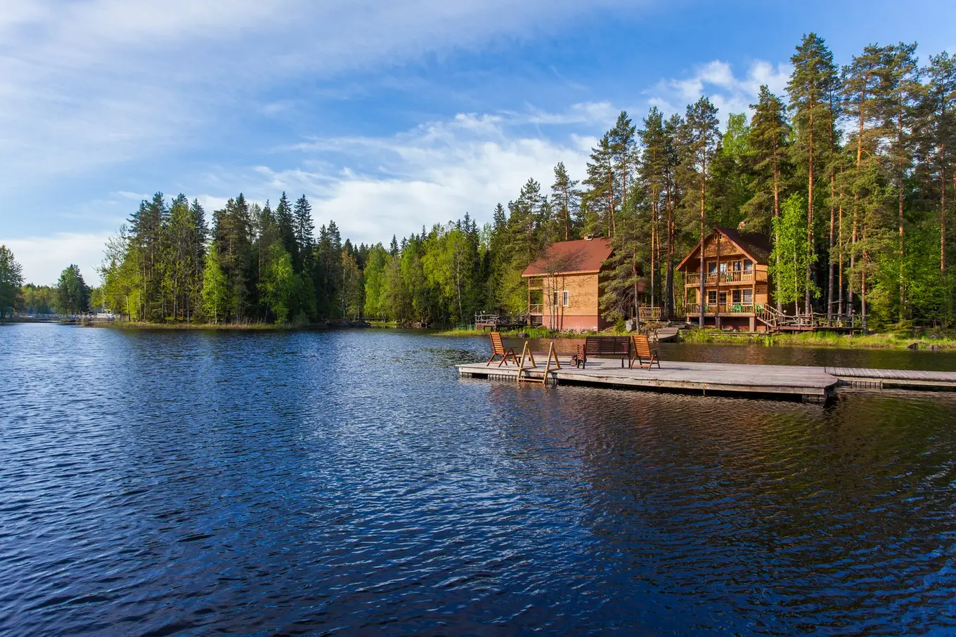 drewniane domki nad wodą